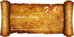 Thomasz Alma névjegykártya